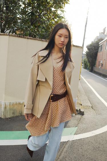 レースチェック柄ショートワンピース089Zaraのレースチェック柄ショートワンピース - 089 