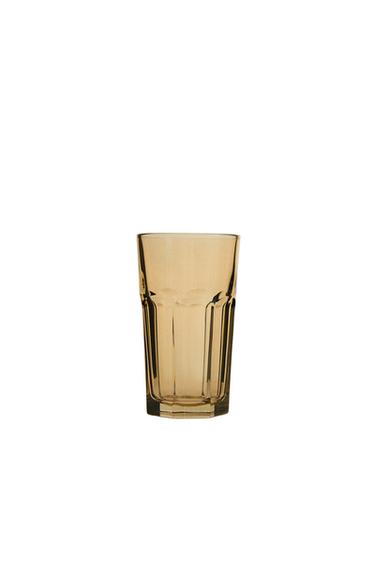 RAISED DESIGN GLASS TUMBLER - Brown by Zara
