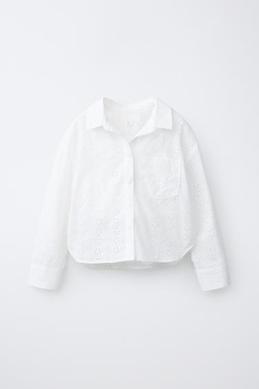 PACK CHEMISE AVEC HAUT SCHIFFLY - Blanc cassé de Zara - Image 1