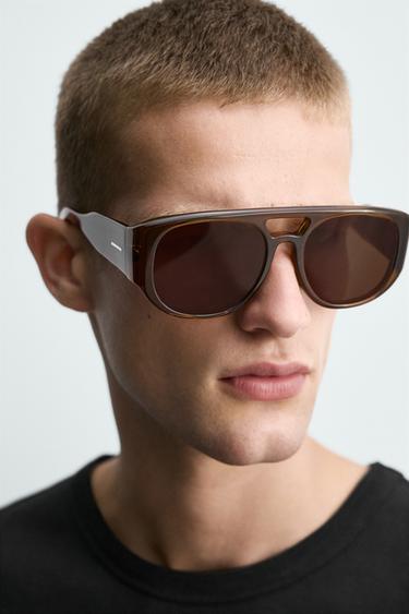 LUNETTES DE SOLEIL RECTANGULAIRES - Marron de Zara - Image 1