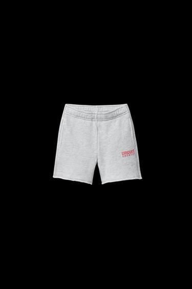 JERSEY-BERMUDASHORTS MIT TEXT - Grau von Zara - Bild 0