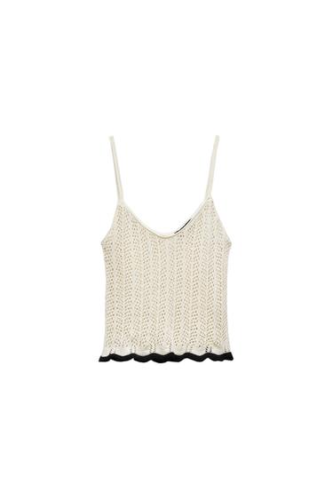 CONTRAST OPENWORK TOP