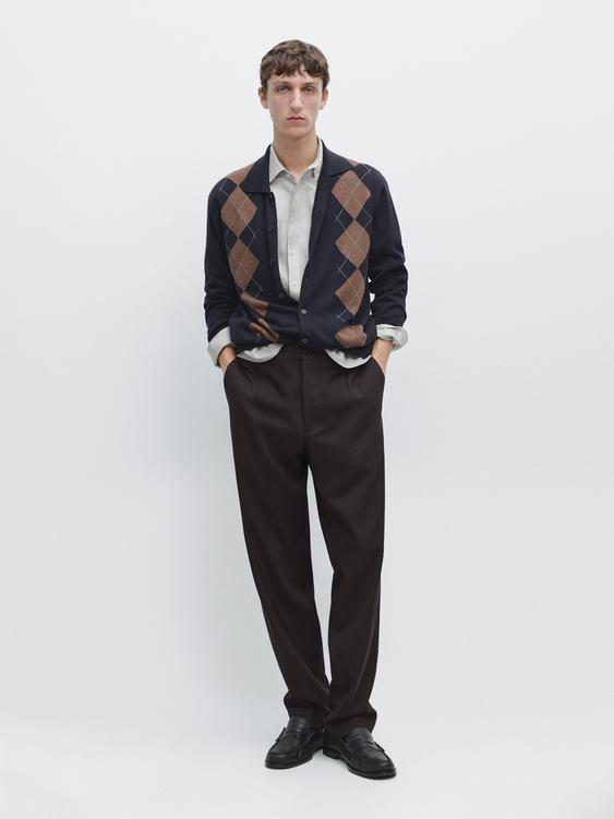 Cool wool textured trousers