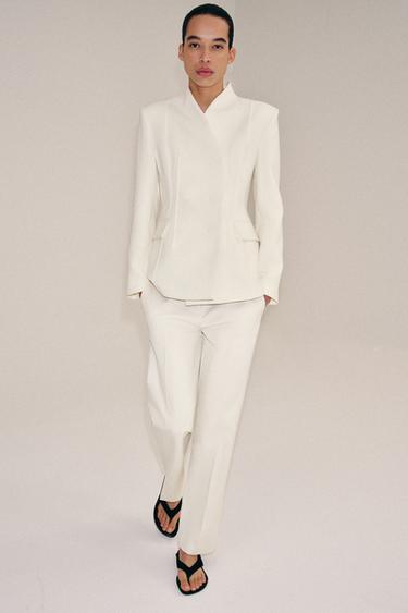 ÁO KHOÁC BLAZER CHIẾT EO ZW COLLECTION - Kem từ Zara