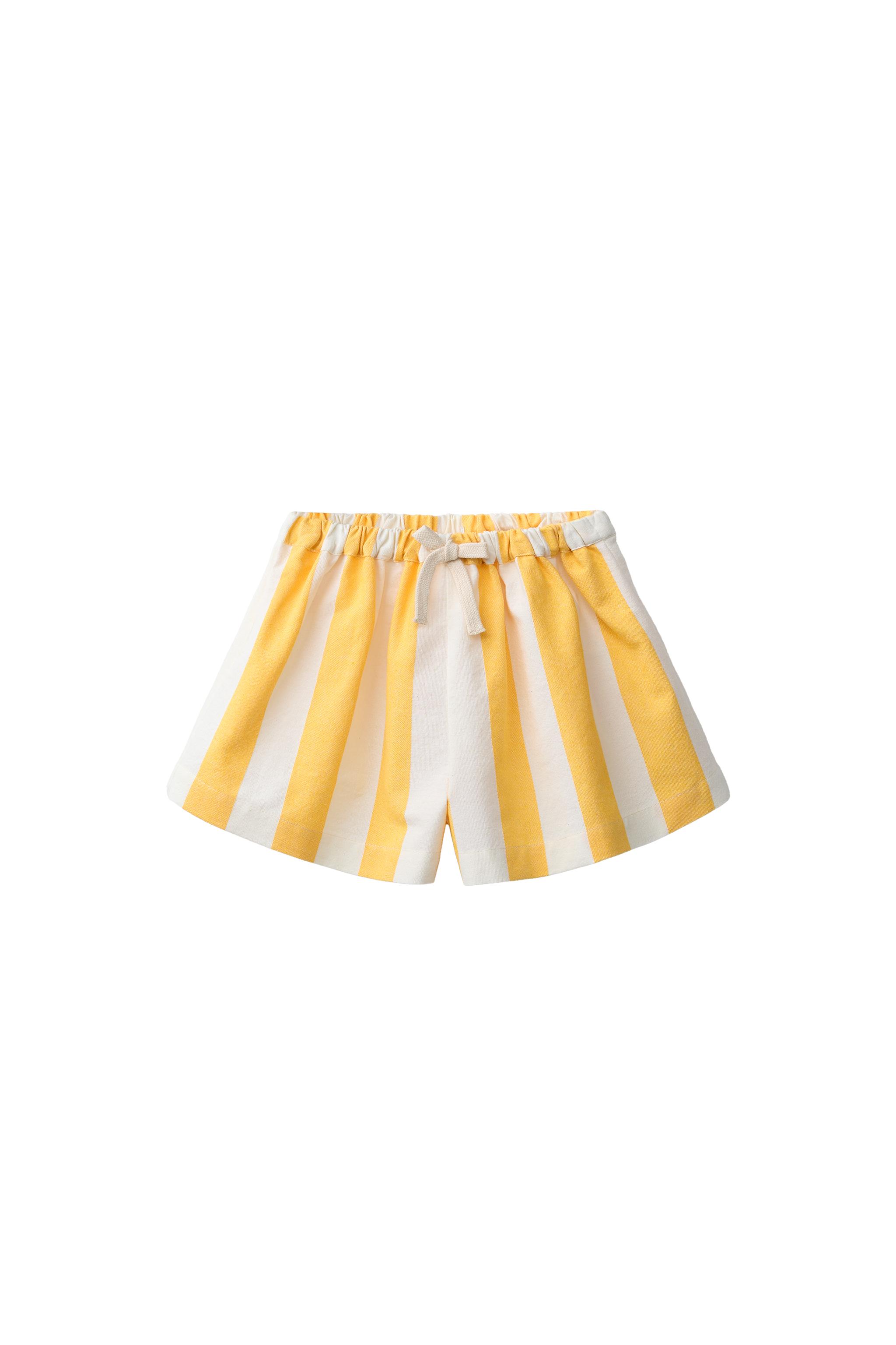 CASA LAWA X ZARA KIDS STRIPED WIDE-LEG SHORTS - Yellow | ZARA