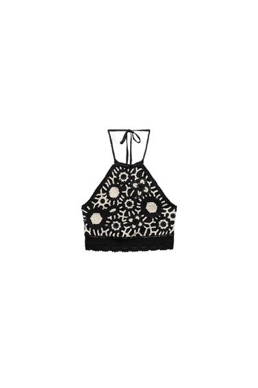 CROCHET HALTER NECK TOP