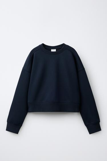 MOLETOM LISO - Azul-marinho da Zara