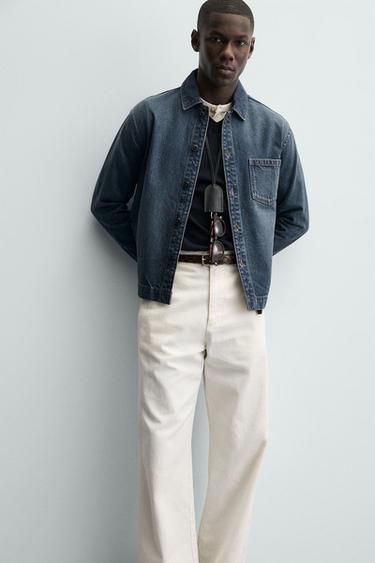 CHEMISE EN DENIM DÉLAVÉ - Bleu de Zara - Image 5