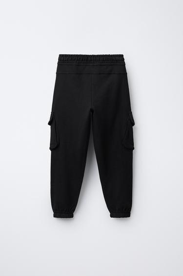 PLUSH CARGO TROUSERS - Black by Zara - Image 1