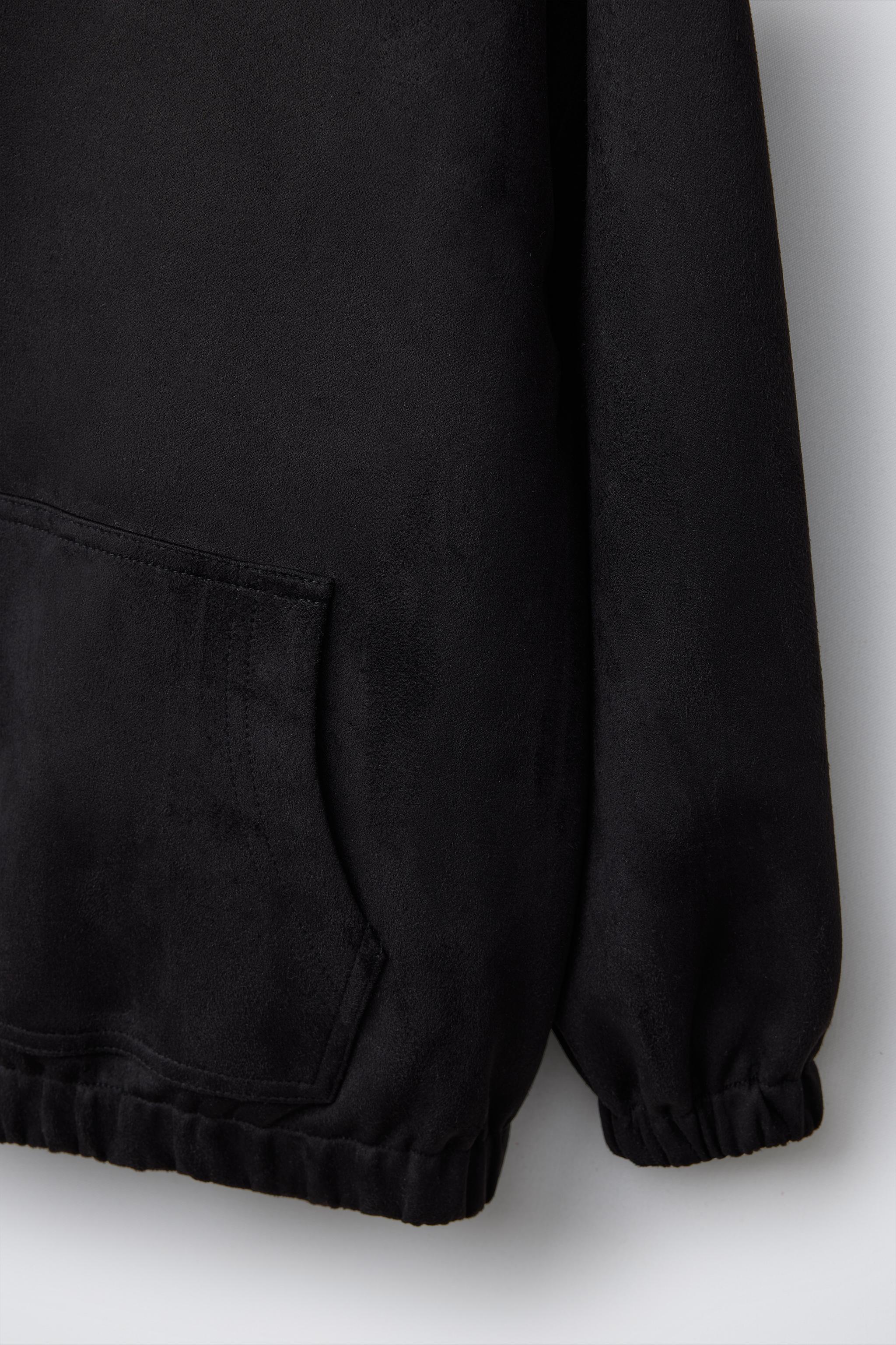 フェイクスエード スウェットシャツ - ブラック | ZARA Japan / 日本