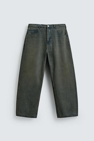 LOOSE FIT JEANS - Blue / Green by Zara