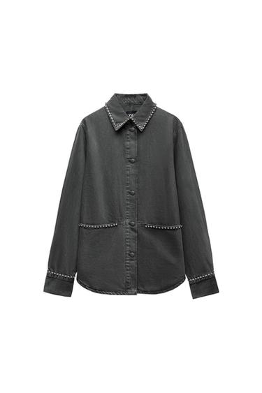 EMBROIDERED POCKET OVERSHIRT ZW COLLECTION