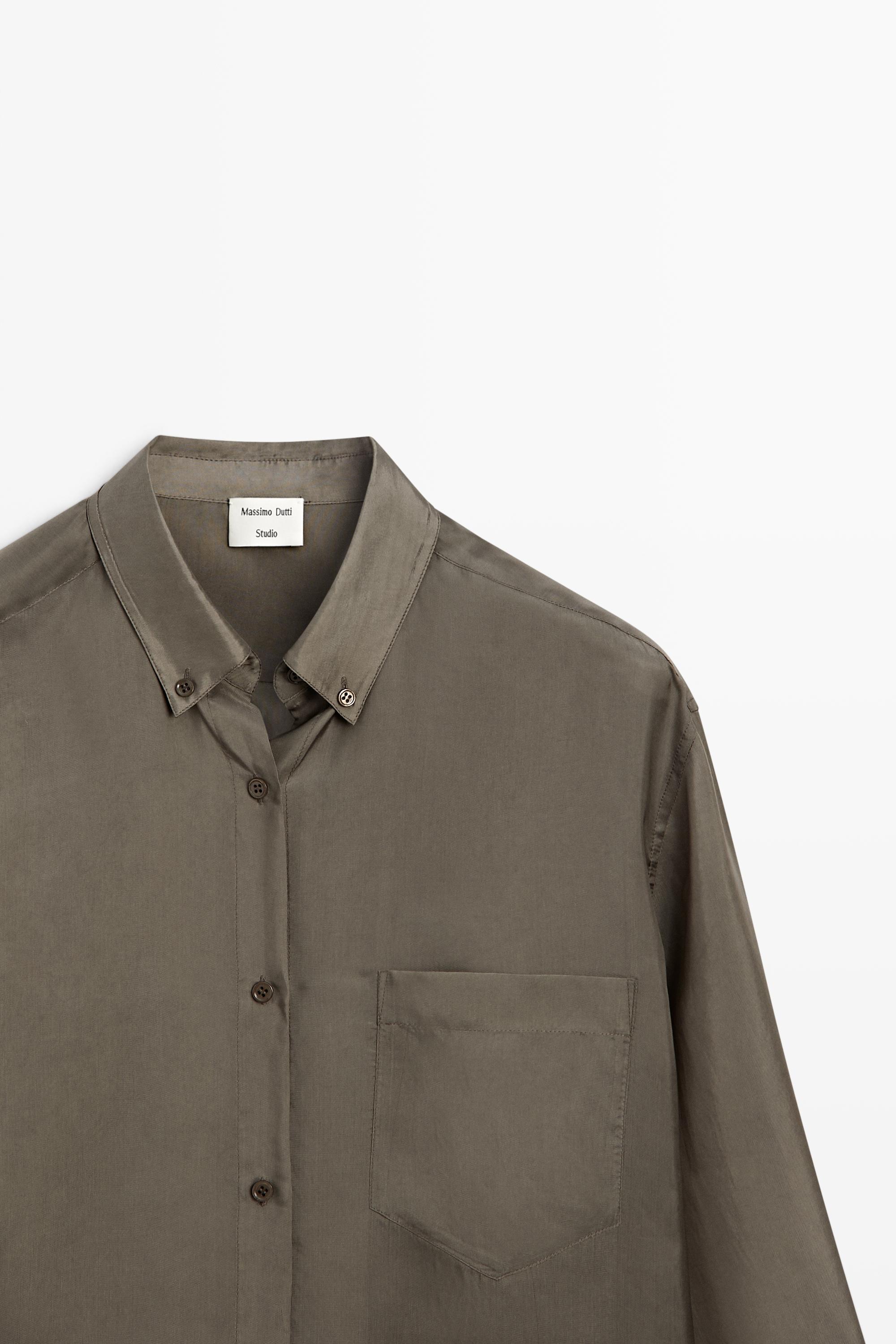 Chemise fluide satinée à poche - STUDIO
