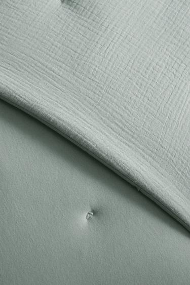 CHILDREN'S PLAIN MUSLIN BEDSPREAD - Green by Zara - Image 3