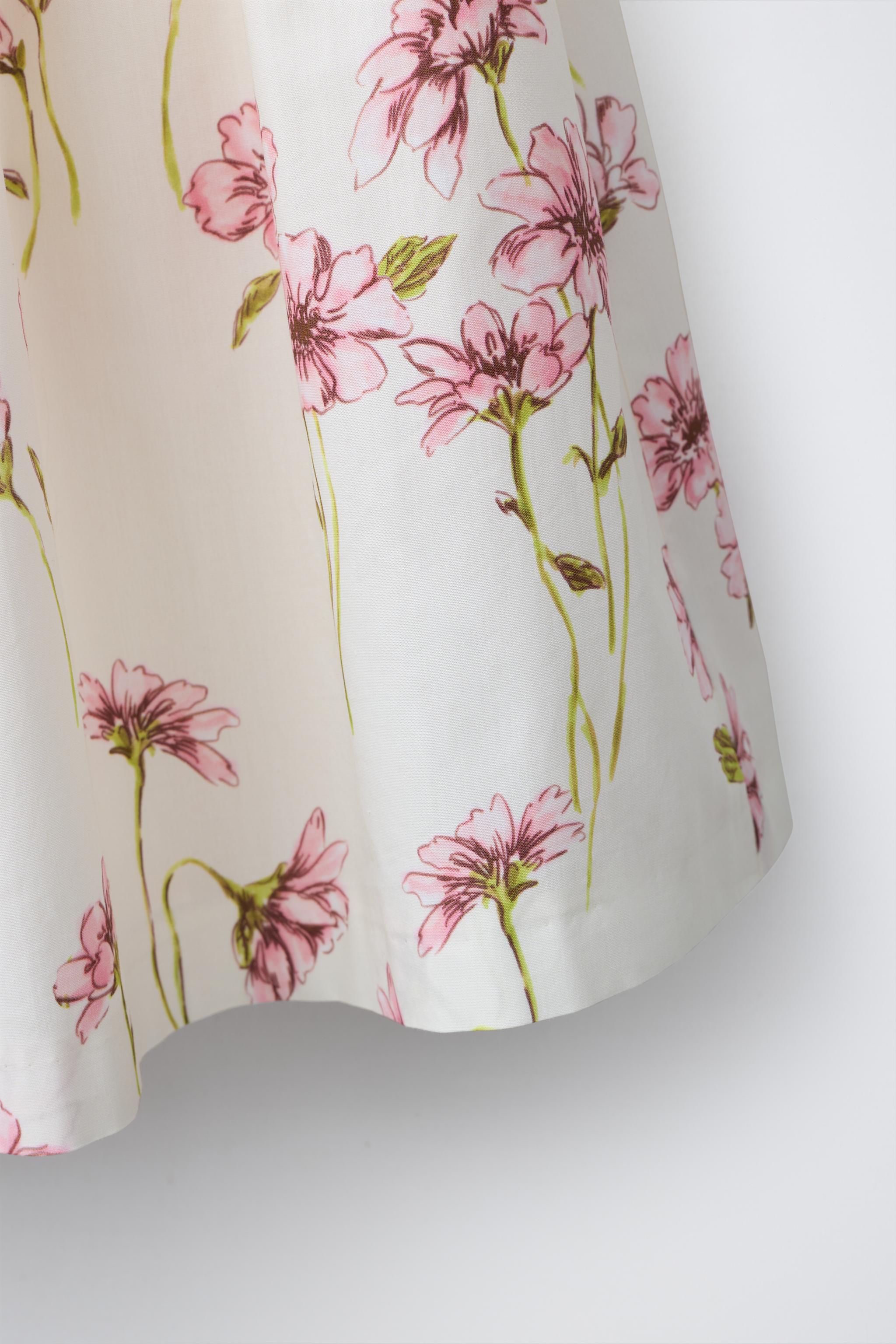 FLORAL PRINT MIDI SKIRT
