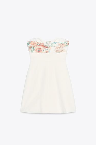SHORT PRINTED SCARF DRESS - White by Zara - Image 6