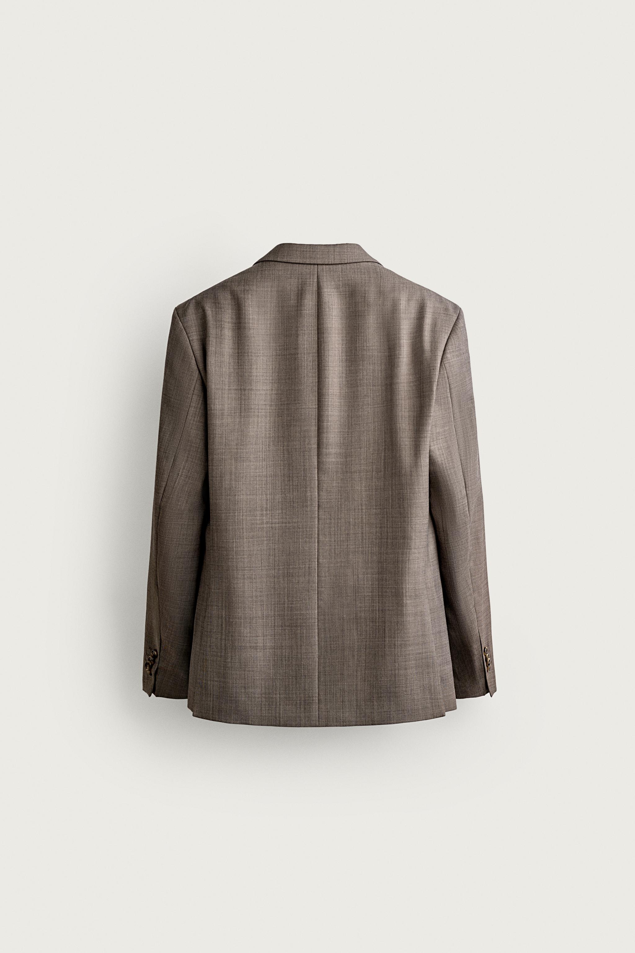 Мужские пиджаки Zara WOOL TEXTURED SUIT BLAZER — фото 7