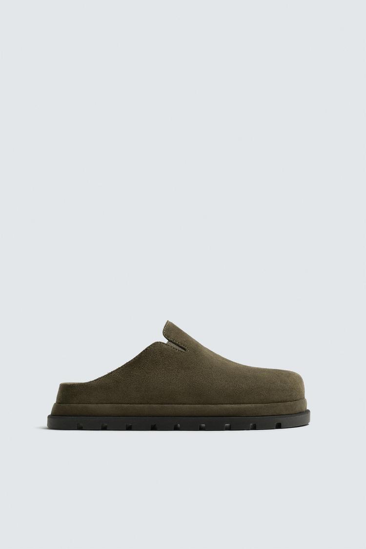 ZARA LEATHER CHUNKY CLOGS