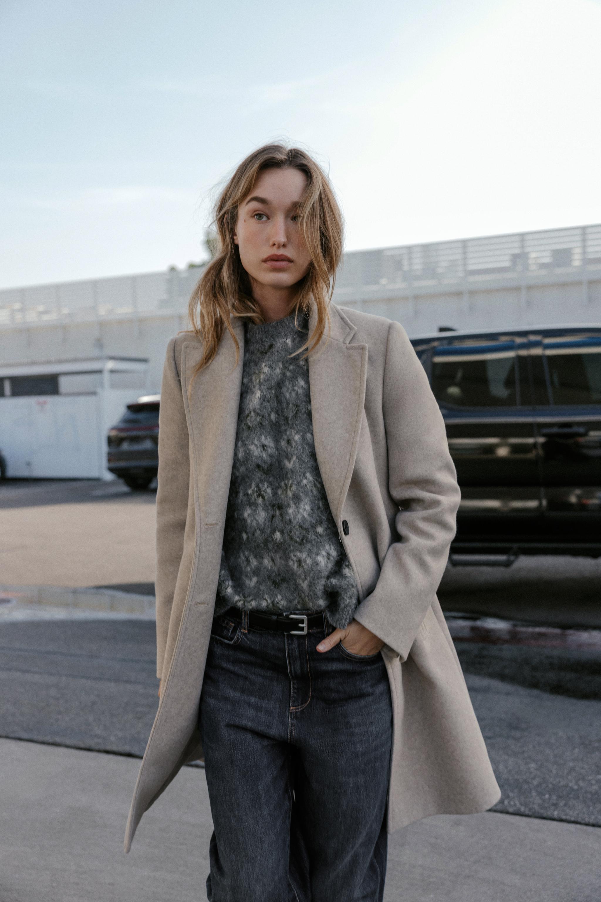 ソフトショルダーパッドコート - ブラウン | ZARA Japan / 日本