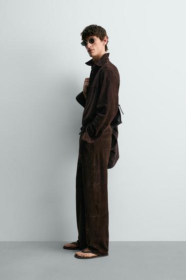 CHEMISE EN DAIM - Chocolat de Zara - Image 3