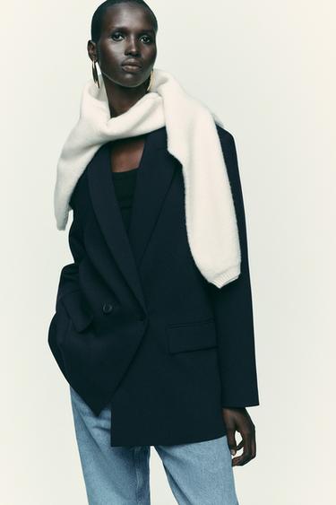VESTE OVERSIZE À ÉPAULETTES - Bleu marine de Zara