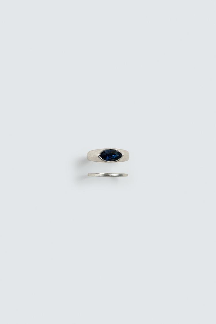 ZARA PACK OF 2 COMBINED METAL RINGS