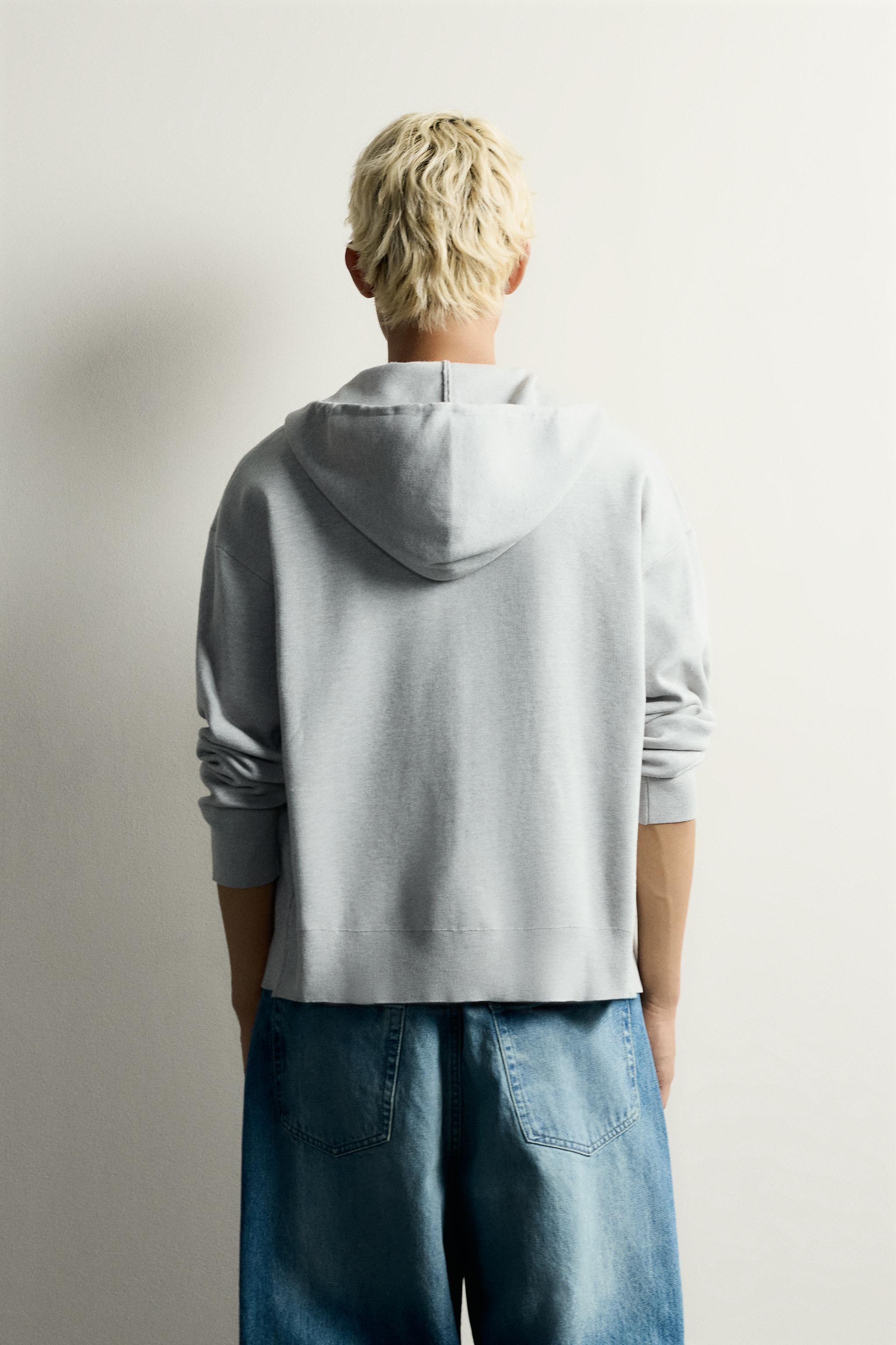 Zara SOFT KAPÜŞONLU TRİKO SWEATSHIRT görsel 3