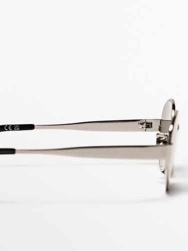 Zara Oval metal sunglasses - Silver - Image 0