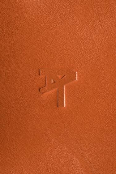 SAC SHOPPER EN CUIR - Orange de Zara - Image 3
