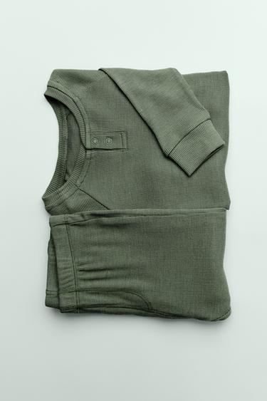 Zara 2-6 YEARS/ MERINO WOOL BLEND PAJAMAS - Green