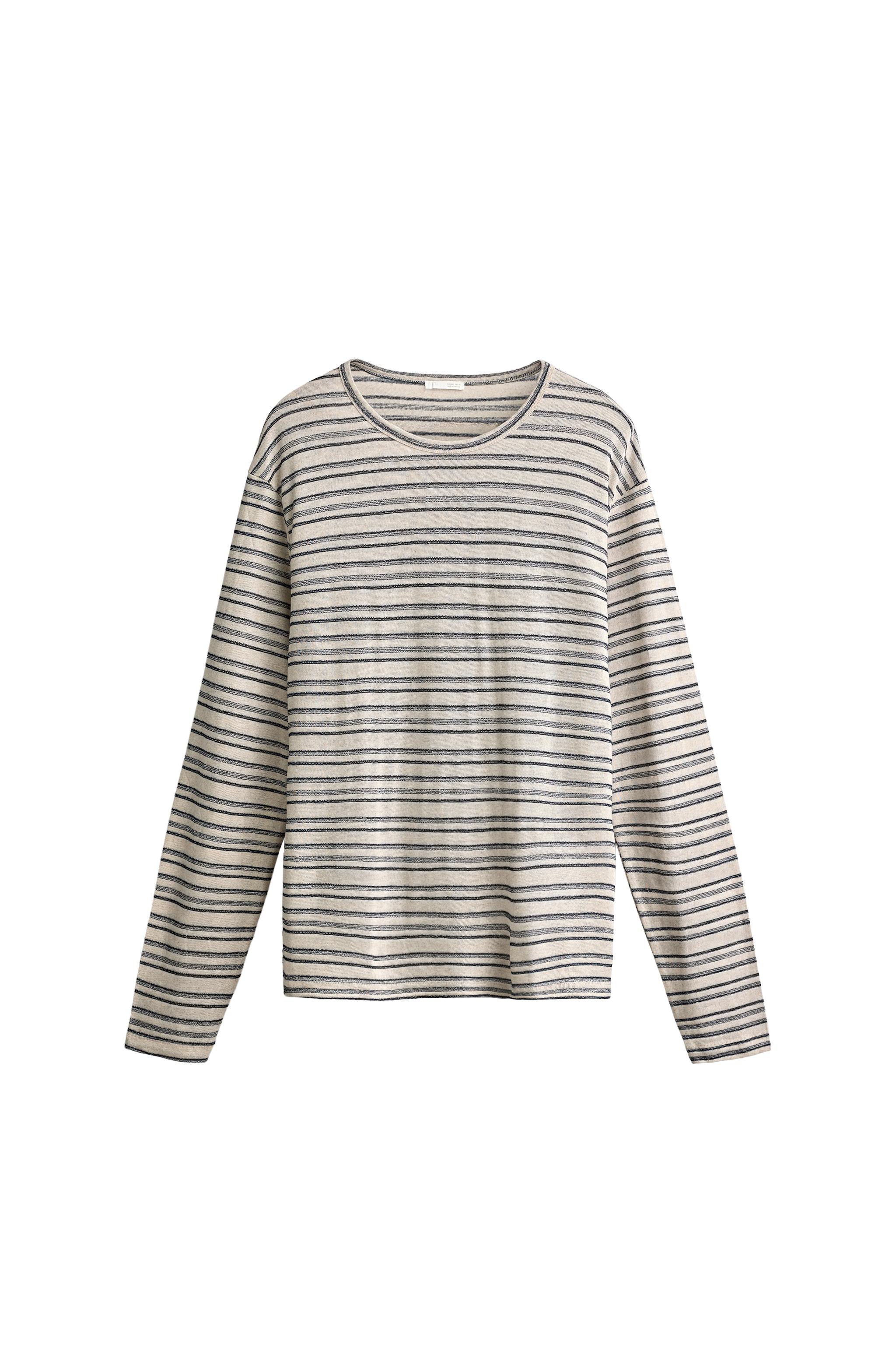 CAMISETA RAYAS VISCOSA - LINO
