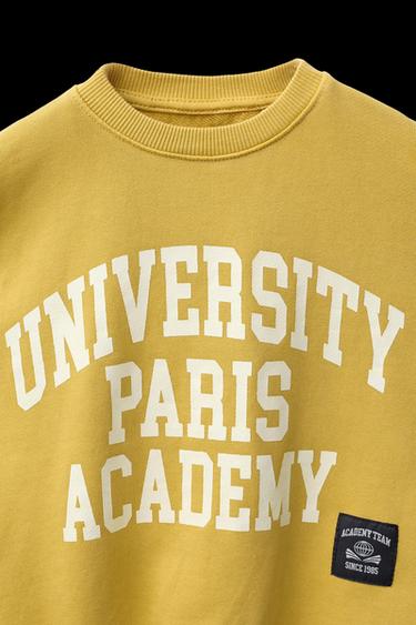 SWEATSHIRT UNIVERSITY TEXT - Ocker von Zara