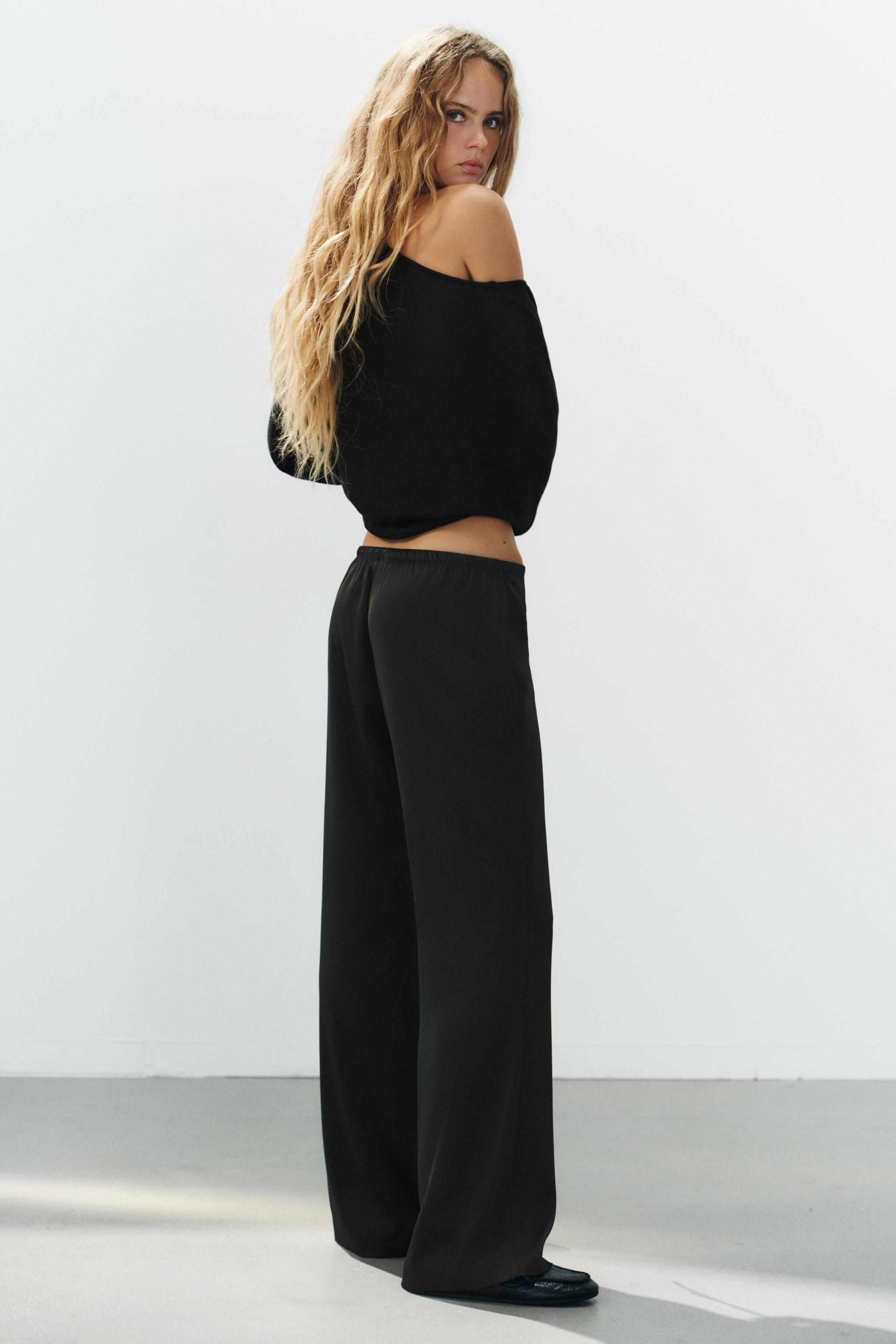 ANIMAL PRINT SATIN DRAWSTRING PANTS
