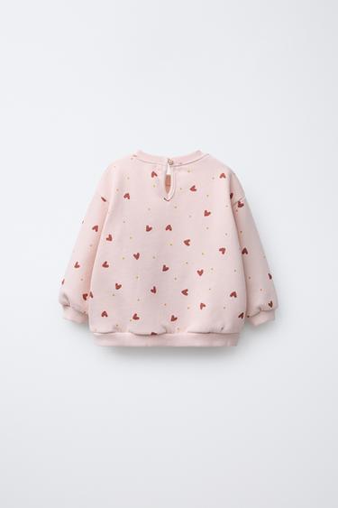PRINTED SWEATSHIRT - Pink by Zara - Image 1