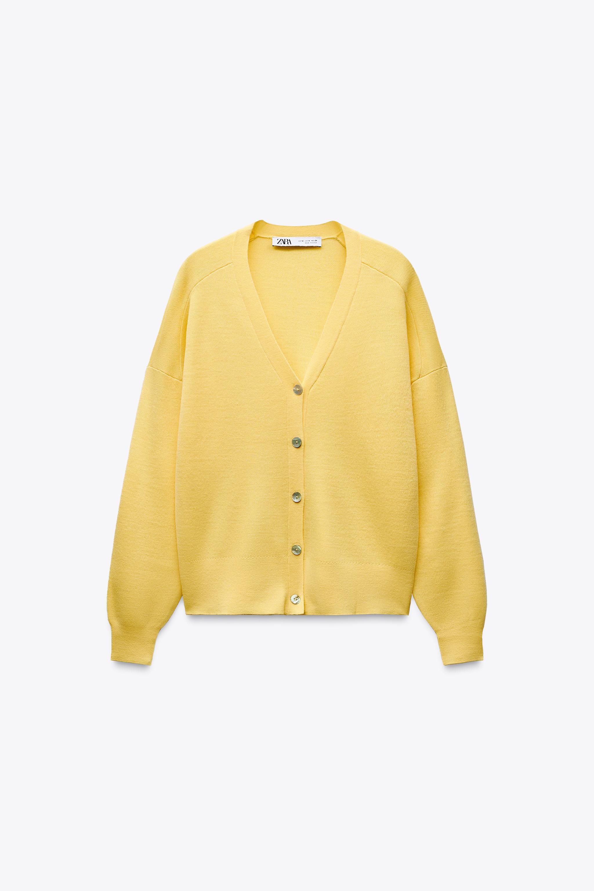 無地ウールニットジャケット - イエロー | ZARA Japan / 日本