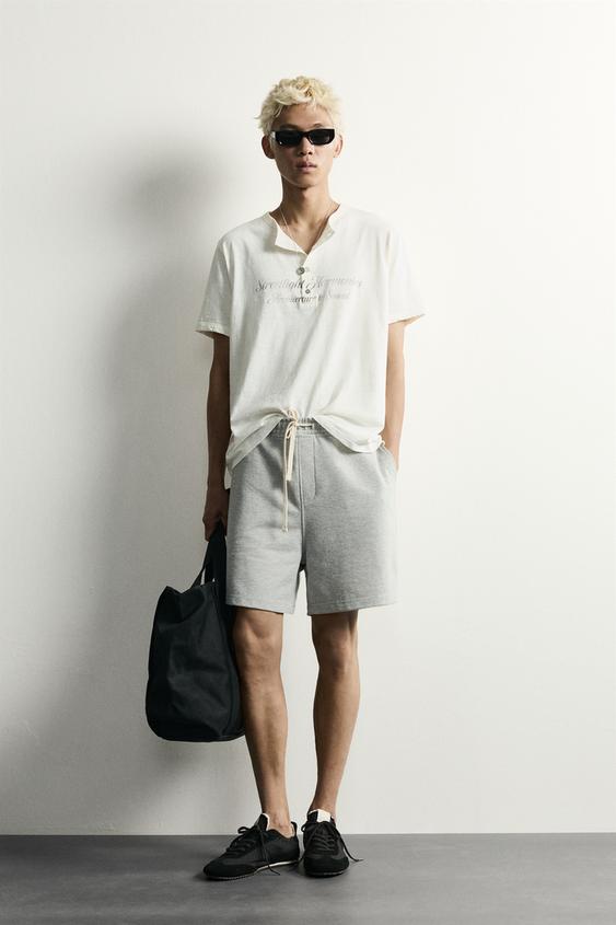 WASHED HENLEY T-SHIRT - Light beige de Zara - Imagen 0