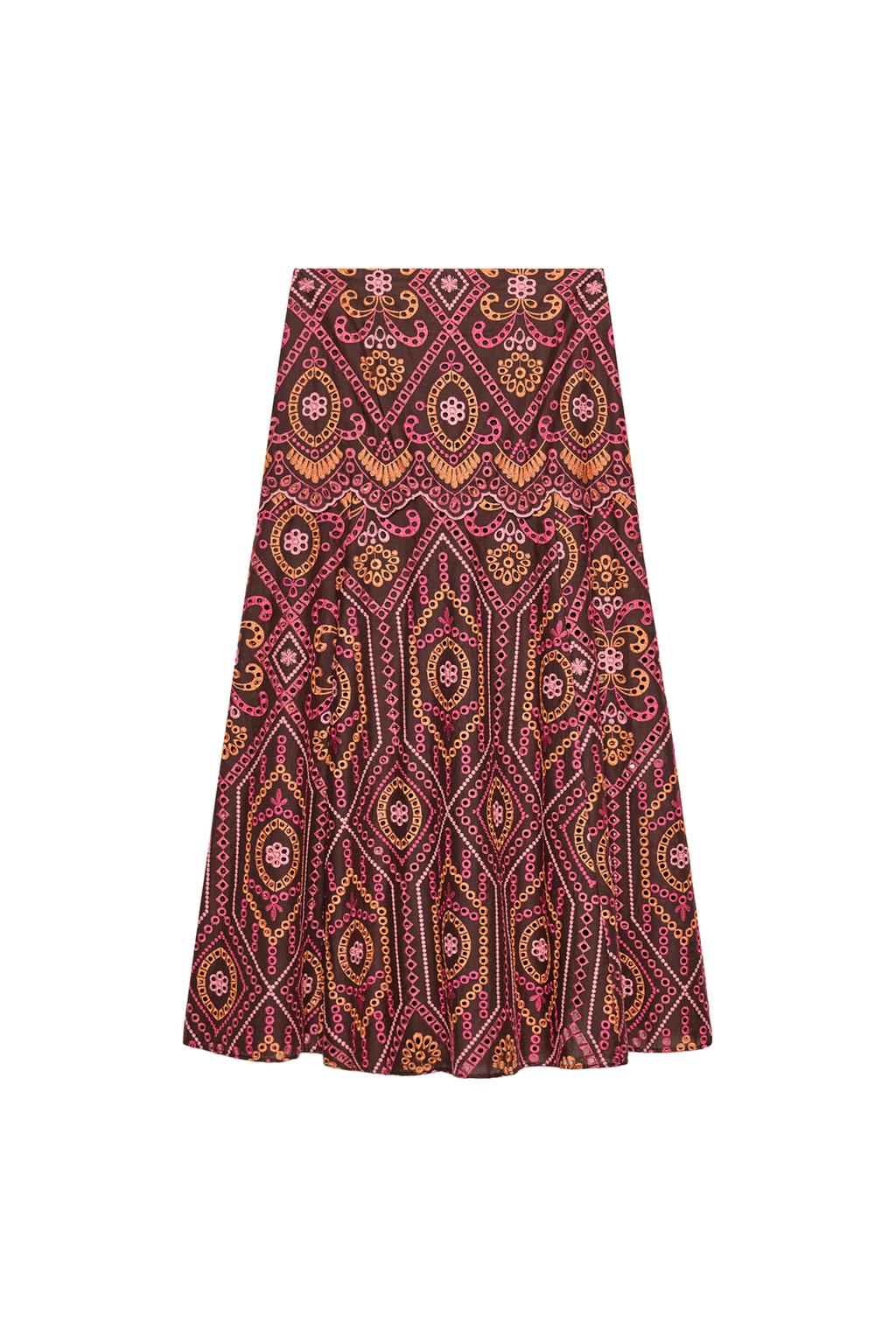 EMBROIDERED EYELET MIDI SKIRT - image 3
