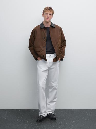 Parka corta detalle cuello - Marrón de Zara - Imagen 0