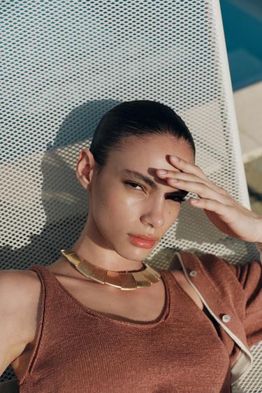 ÁO DỆT KIM HAI DÂY - ĐỎ MARSALA từ Zara