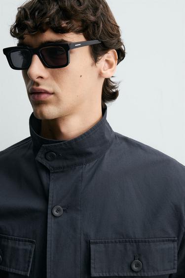 TEXTURED OVERSHIRT WITH POCKETS - Navy blue by Zara - Image 4