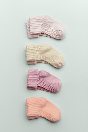 PACK CUATRO CALCETINES COLORES - Rosa de Zara