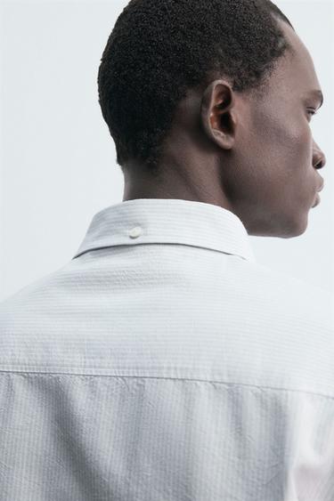 CHEMISE OXFORD RAYURES - Bleu ciel de Zara - Image 6