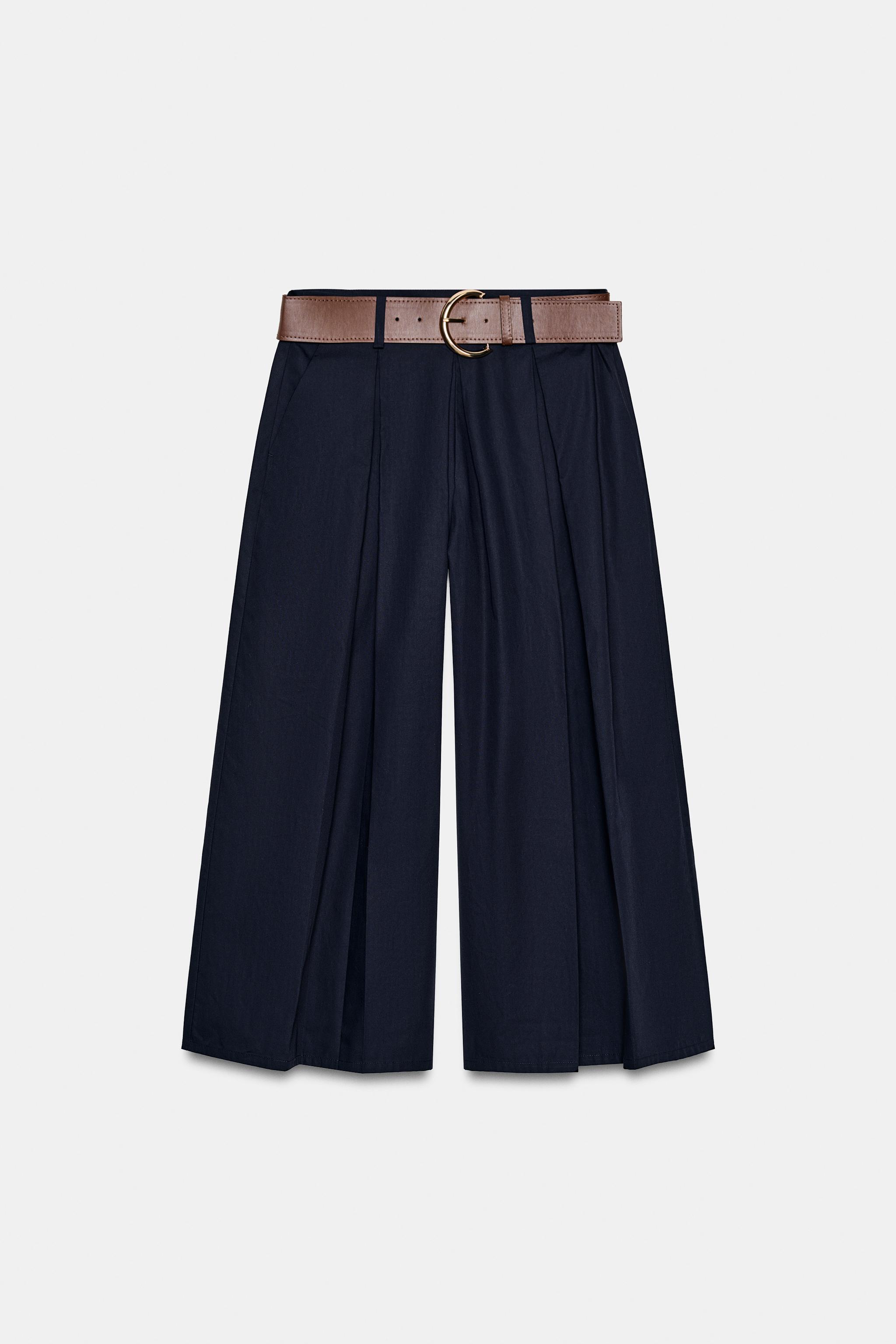PANTALON JUPE-CULOTTE AVEC CEINTURE