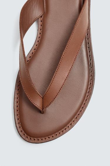 SANDALES EN CUIR ÉDITION LIMITÉE - Marron de Zara - Image 3
