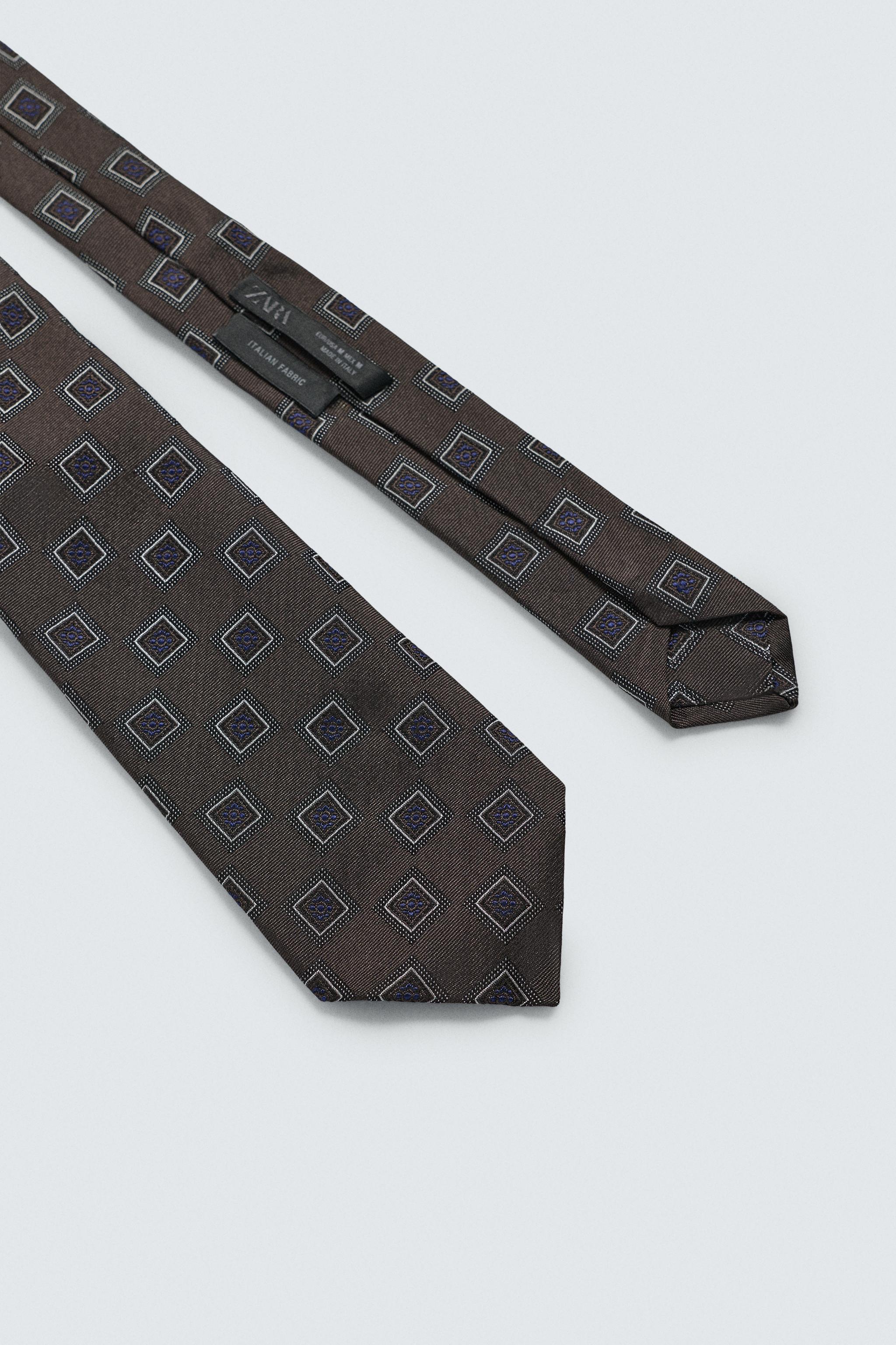 GEOMETRIC JACQUARD 100% SILK TIE