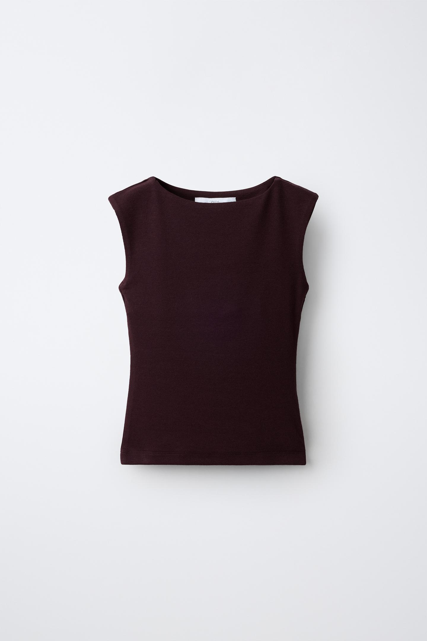 Детская футболка Zara Modal Blend, цвет: Тёмный баклажановый