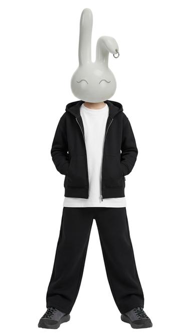 סווטשירט בייסיק עם אפקט ניאופרן - שחור של Zara