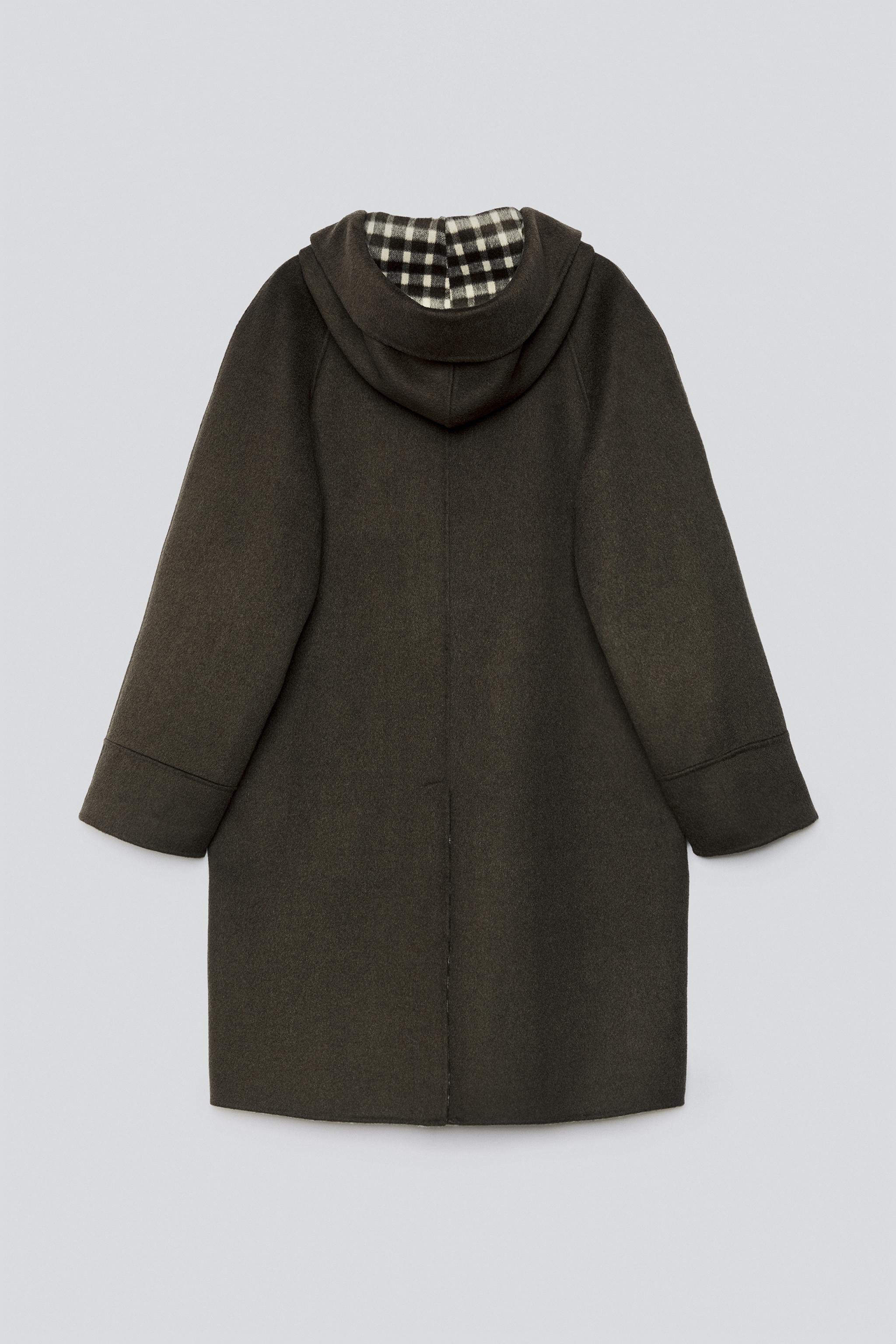 MANTEAU DOUBLE FAZ MÉLANGE LAINE CARREAUX