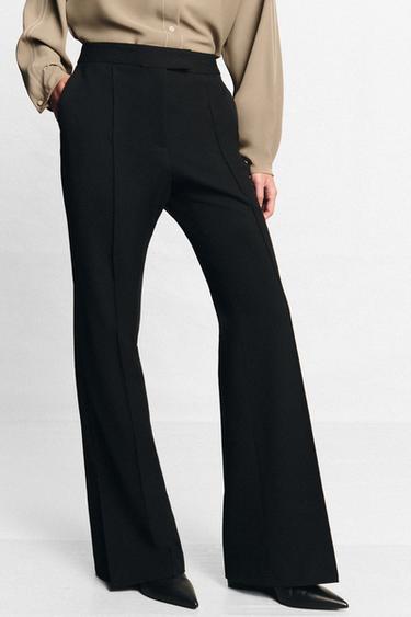 FLARED TROUSERS WITH VENTS - Black by Zara