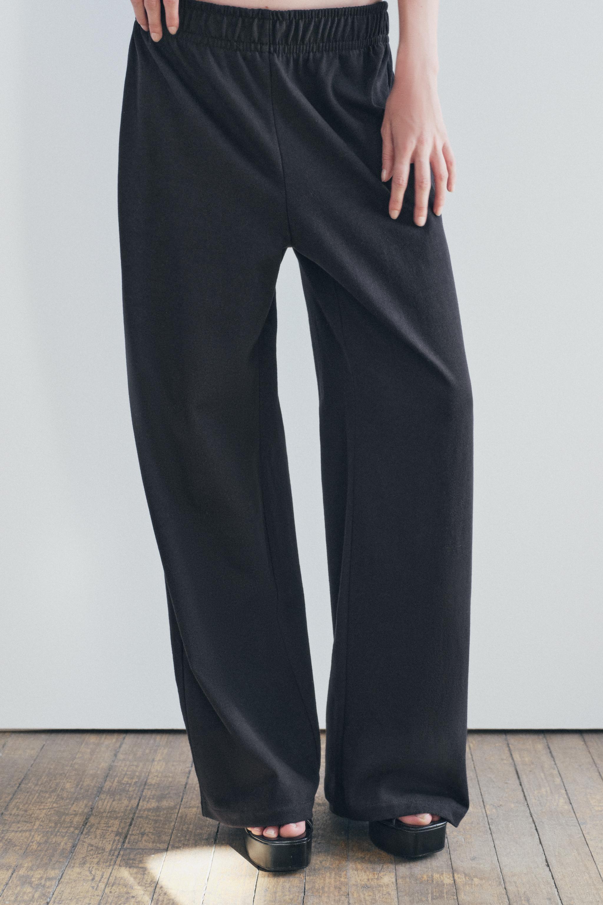 Cotton trousers zara on sale